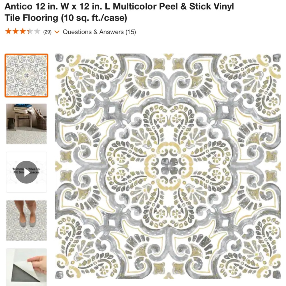 Adhesive stick on floor tiles